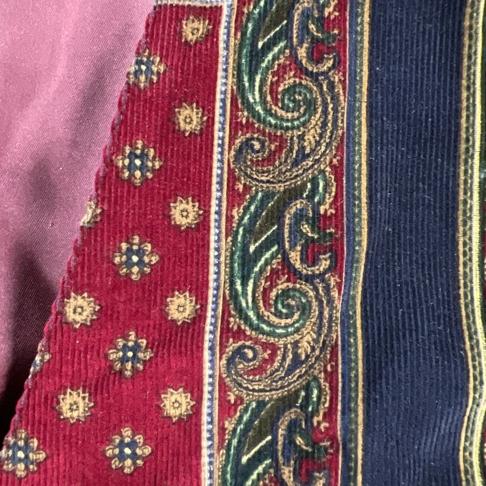 Talbots Waistcoat Vest Womens Medium Multicolor Paisley Tapestry Button Front
